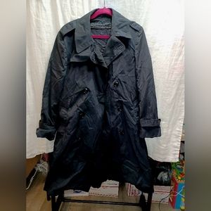 All Weather Man's Army Black Trench Coat With Liner